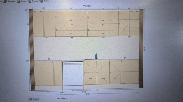 Kitchen cabinetry design software — cross section