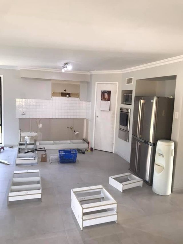 Kitchen renovation — cabinetry removed