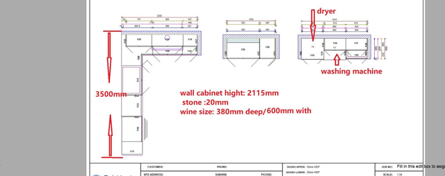 Kitchen cabinetry design drawing