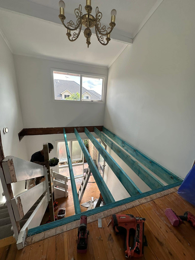 Cosmetic refresh — ceiling framing during renovation