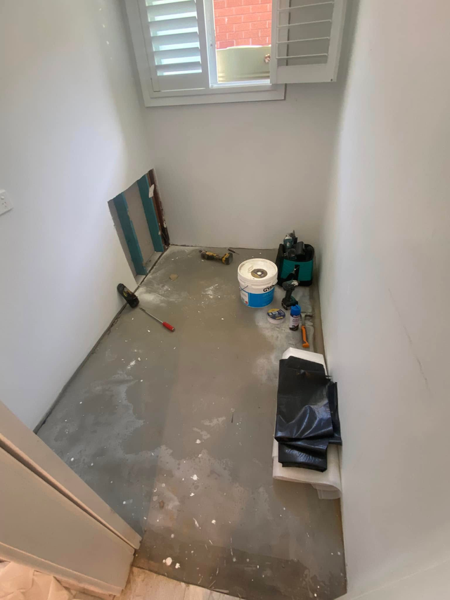 Cosmetic refresh — wall patching in progress